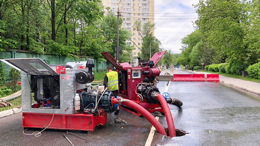 Устранение последствий затопления в Красногорске